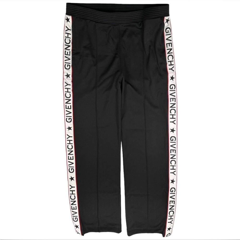 Givenchy Size L Joggers Black Taped Star Logo Straight Leg